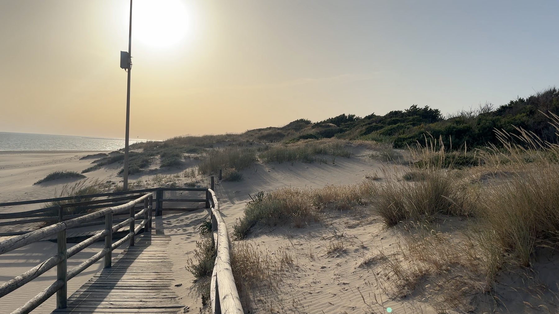Holzsteg durch das Dünengebiet zum Strand von Rota